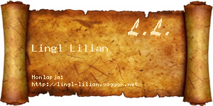 Lingl Lilian névjegykártya